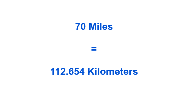 Convert 70km to miles